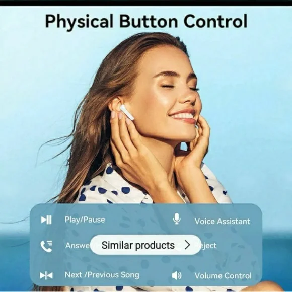 Wireless Bluetooth Earbuds with Charging Case - Black